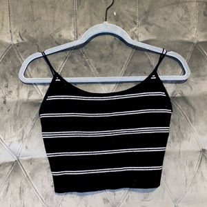Black and Gray Striped Top